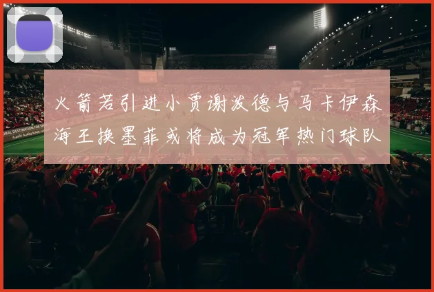 火箭若引进小贾谢泼德与马卡伊森海王换墨菲或将成为冠军热门球队